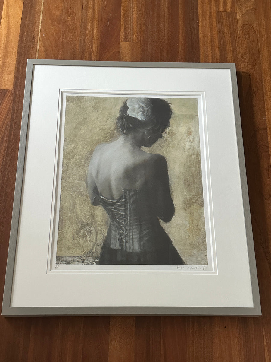 LACE CORSET - Pigmented art print with frame